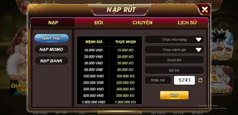 Hướng dẫn cách nạp tiền vào xo68 club 