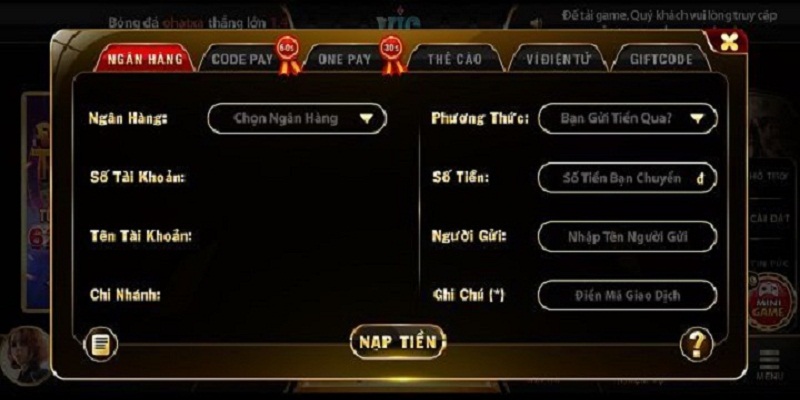 Tổng quan về Vic club - Cổng game hot nhất hiện nay 3 Một số cách nạp tiền tại cổng game Vic club