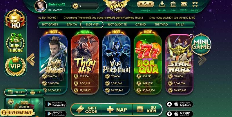 Slot game đỉnh cao tại King fun